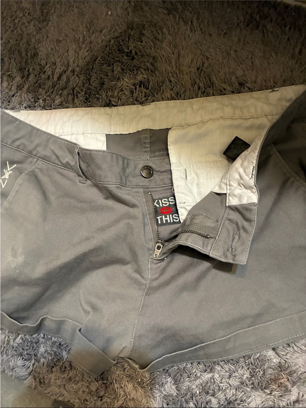 DIXXON Women's low rise chino Shorts in Gray